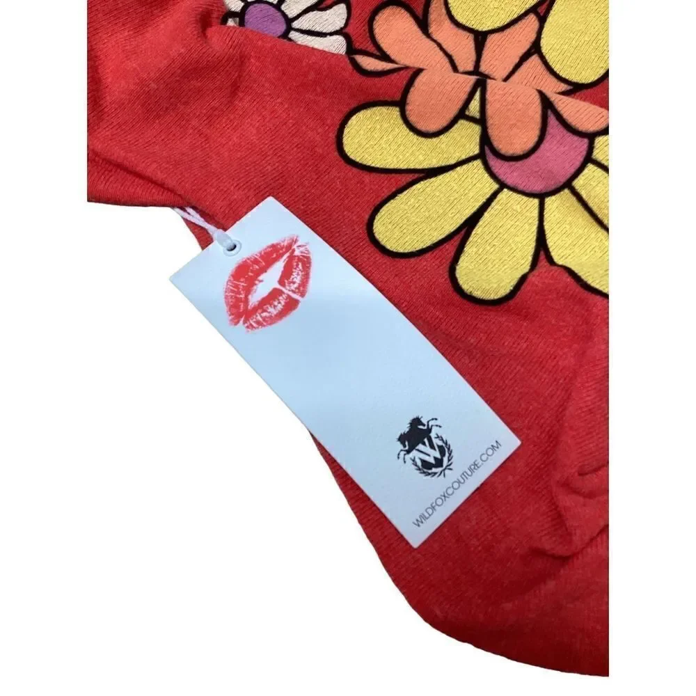 New. Wildfox red daisy scarf.  Retails $98